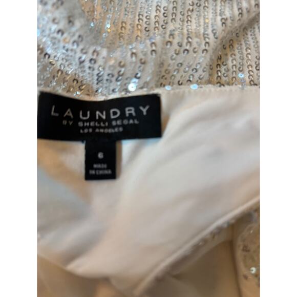 Laundry by Shelli Segal White Sequined Dress - Size S - Picture 16 of 16
